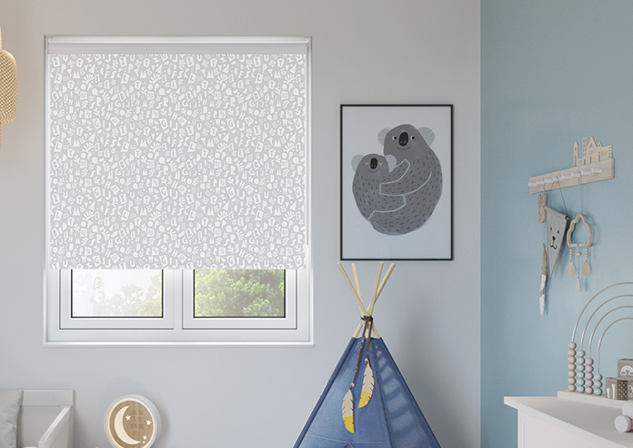 Alphabet, Ultimate Grey - Twist&Fit Roller Blind - Image 3